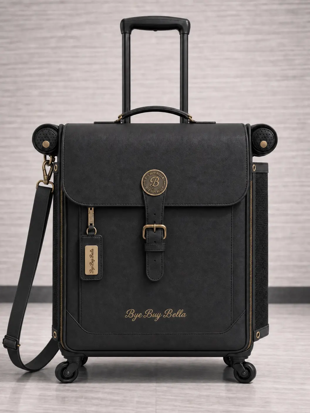 Signature carrier in black, front view